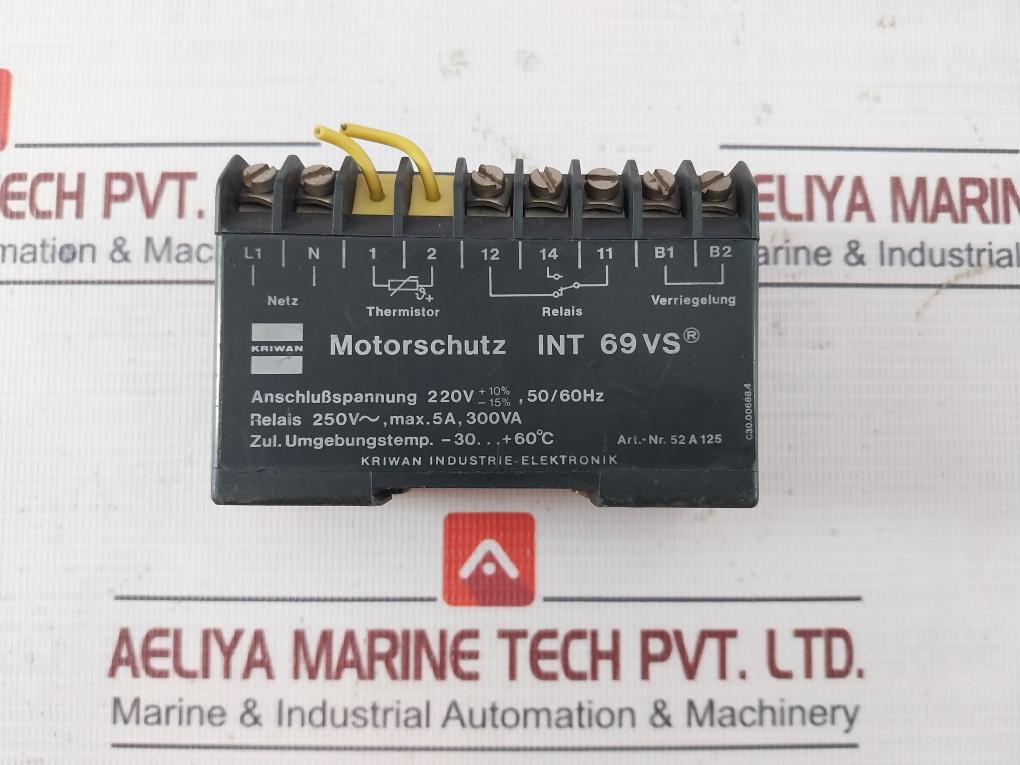 Kriwan Int 69Vs Motor Protection Relay Module 50/60Hz 250V- Max.5A 300Va 220V