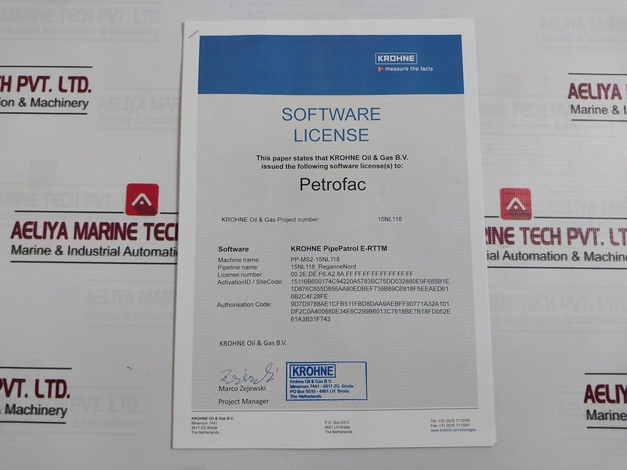 Krohne 15Nl118 Pipepatrol Software And License Cd
