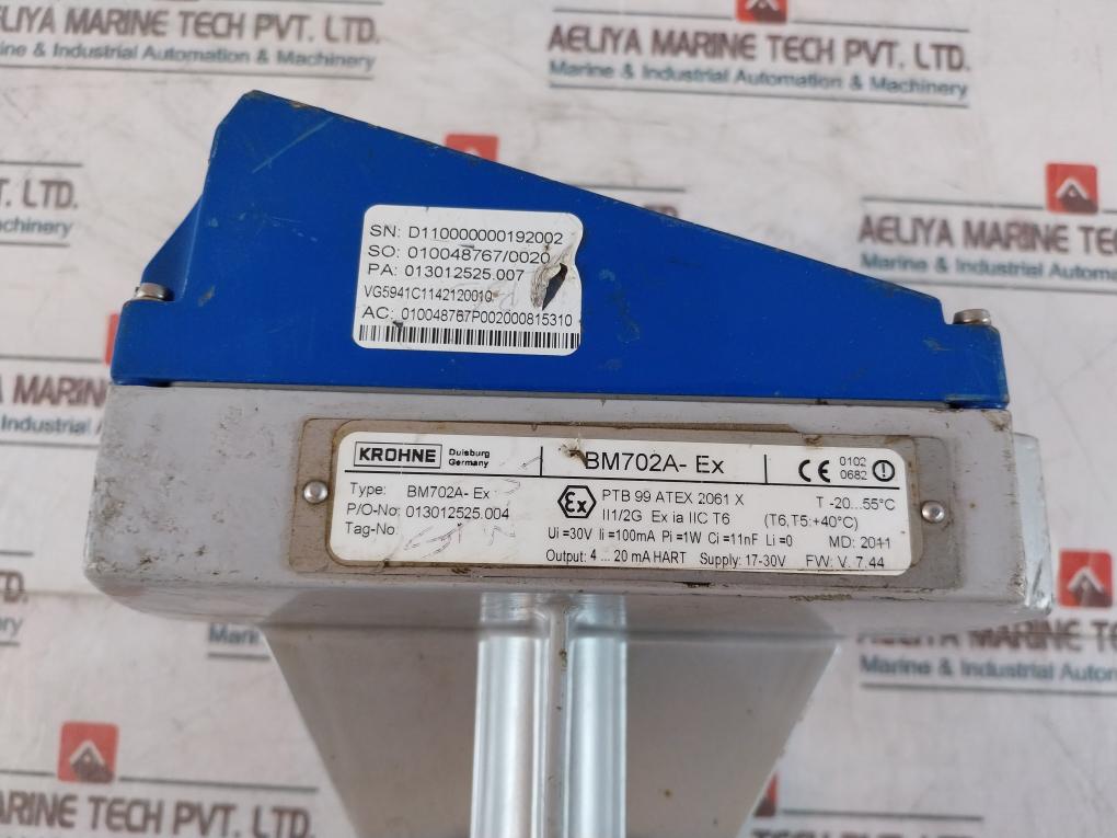 Krohne Bm702A-Ex Non Contact Radar Level Meter Ptb 99 Atex 2061 X 17-30V