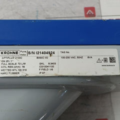 Krohne Optiflux 2100C Basic I/O Electromagnetic Flowmeter 100-230Vac 50Hz Ip67