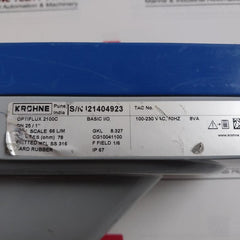 Krohne Optiflux 2100C Basic I/O Electromagnetic Flowmeter 100-230Vac Ip67 78Ohm