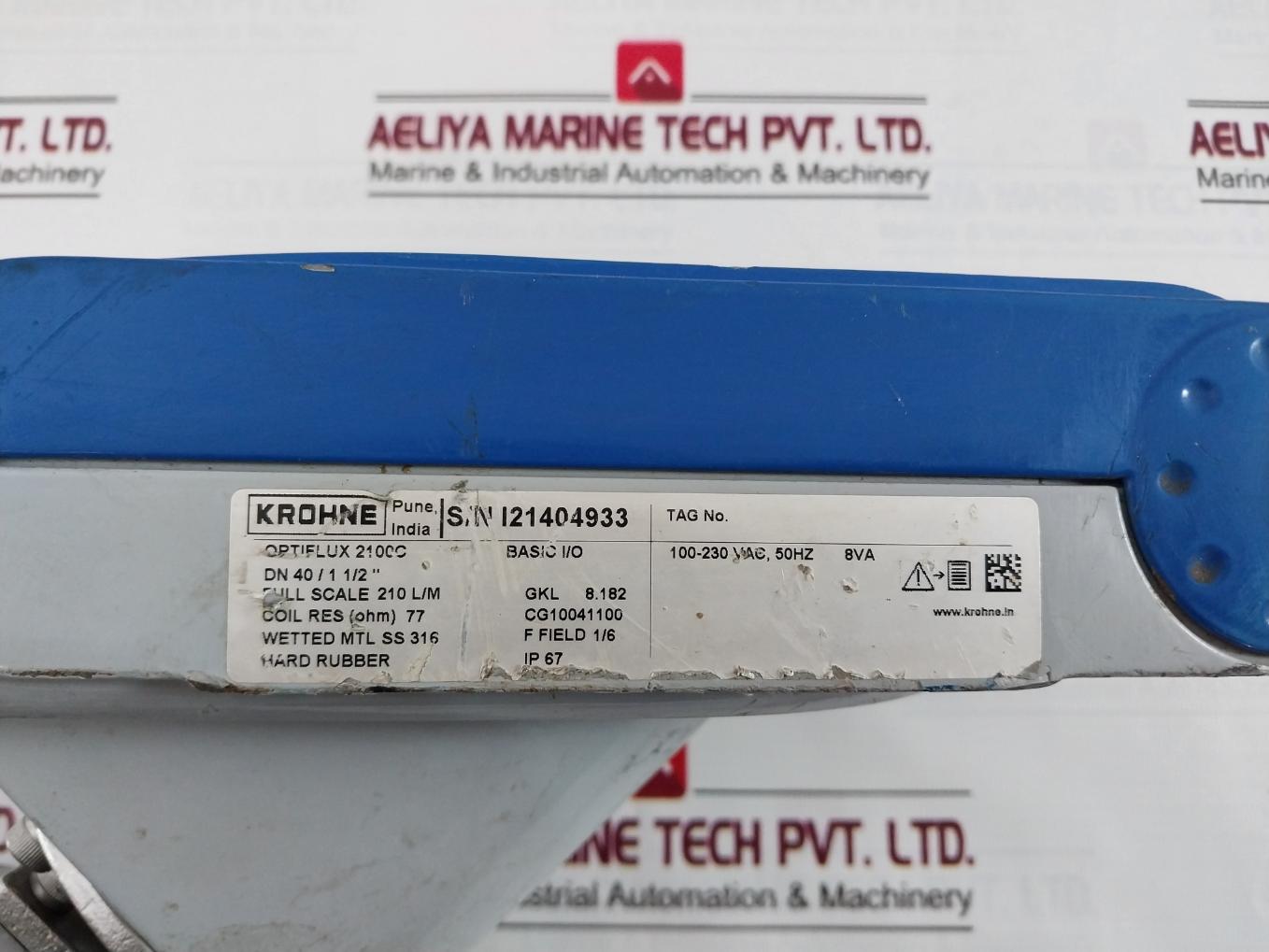 Krohne Optiflux 2100C Basic I/O Electromagnetic Flowmeter 77 Ohm Ip67 100-230Vac