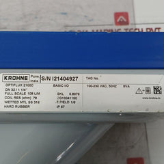 Krohne Optiflux 2100C Basic I/O Electromagnetic Flowmeter Ip67 100-230 Vac 50Hz