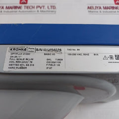 Krohne Optiflux 2100C Electromagnetic Flowmeter 100-230Vac 50Hz 8Va 78Ohm Ip67