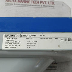 Krohne Optiflux 2100C Electromagnetic Flowmeter 100-230Vac 50Hz 8Va Ip67 77 Ohm