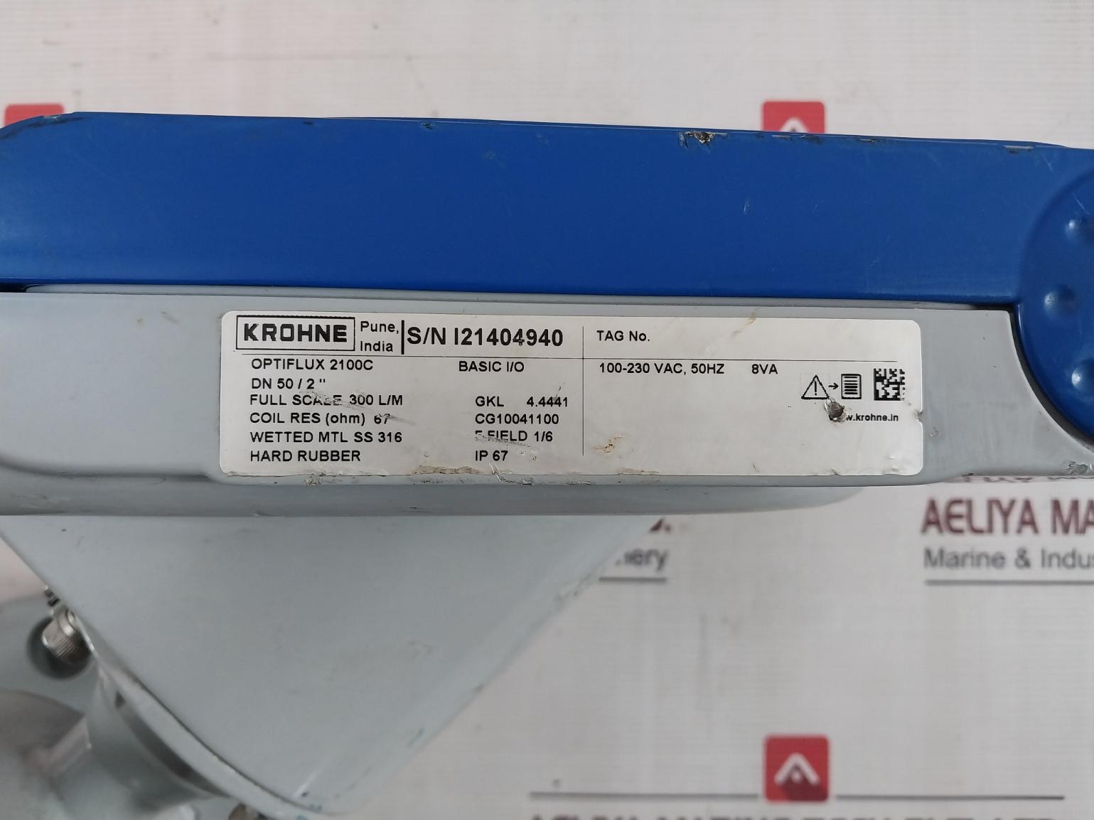 Krohne Optiflux 2100C Electromagnetic Flowmeter 100-230 Vac, 50Hz 8Va Ip67