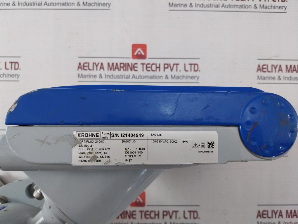 Krohne Optiflux 2100C Electromagnetic Flowmeter 67 Ohms 100–230 Vac 50Hz 8 Va