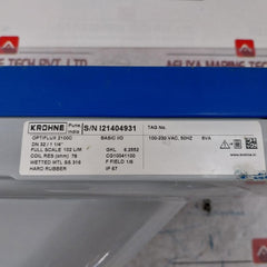Krohne Optiflux 2100C Electromagnetic Flowmeter 78 Ohm 100-230Vac 50Hz 8Va Ip67