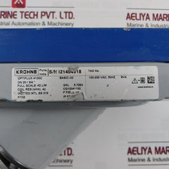 Krohne Optiflux 4100C Basic I/O Electromagnetic Flowmeter 100-230Vac 50Hz 8Va