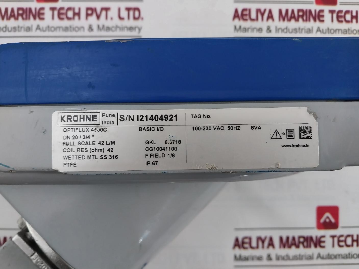 Krohne Optiflux 4100C Basic I/O Electromagnetic Flowmeter Ip67 100-230 Vac 50Hz