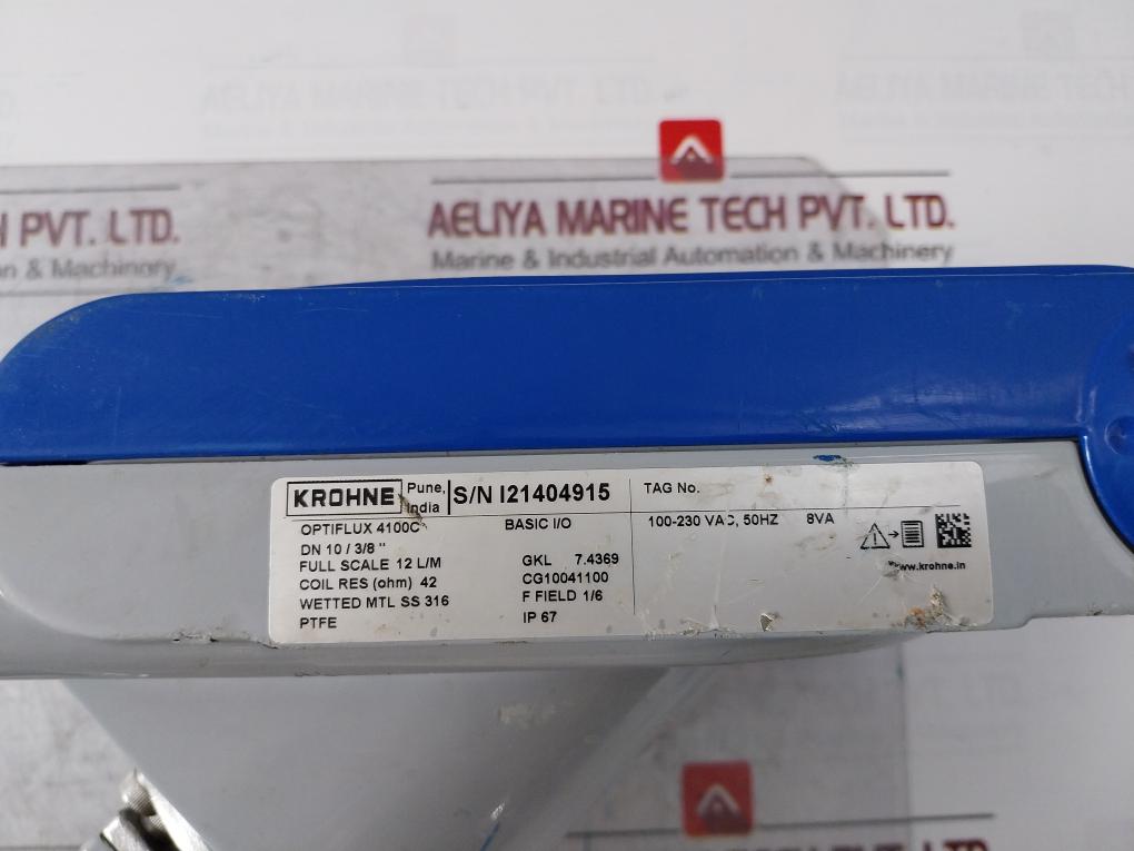 Krohne Optiflux 4100C Electromagnetic Flowmeter 42 Ohm Ip67 100-230 Vac 50Hz 8Va