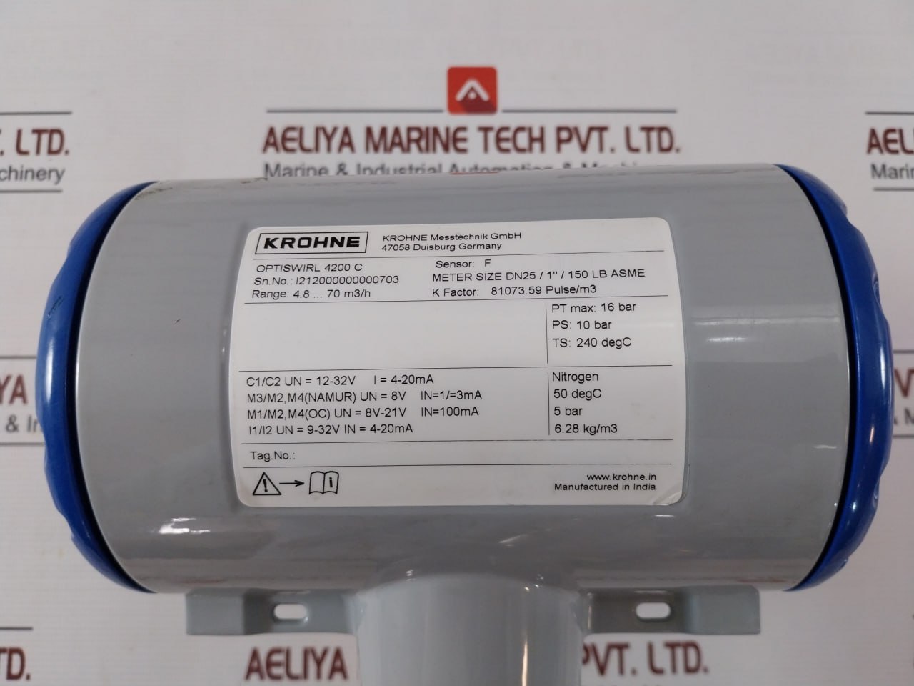 Krohne Optiswirl 4200 C Flowmeter W/ Integrated Temperature Sensor 12-32 Vdc