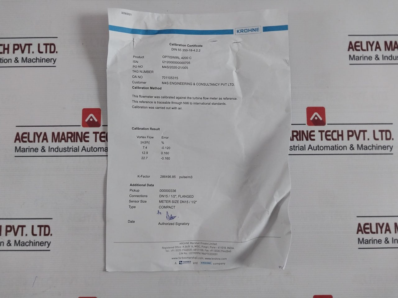 Krohne Optiswirl 4200 C Multivariable Vortex Flow Meter 12–32 Vdc 10 Bar