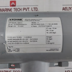 Krohne Optiswirl 4200 C Vortex Flowmeter 10 Bar 6.28 Kg/M3