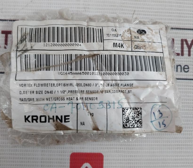 Krohne Optiswirl 4200 C Vortex Flowmeter W/ Integrated Temperature Sensor 12-32V