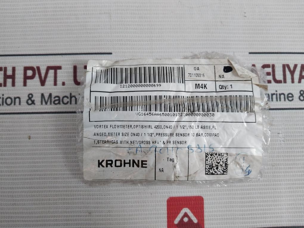 Krohne Optiswirl 4200 C Vortex Flowmeter W/ Integrated Temperature Sensor 10 Bar
