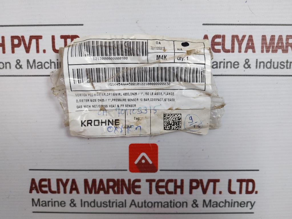 Krohne Optiswirl 4200 C Vortex Flowmeter W/ Integrated Temperature Sensor 10Bar