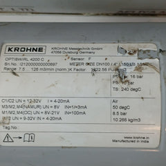 Krohne Optiswirl 4200 C Vortex Flowmeter With Integrated Temperature Sensor 16 B