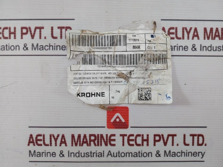 Krohne Optiswirl 4200 C Vortex Flowmeter With Integrated Temperature Sensor 5Bar