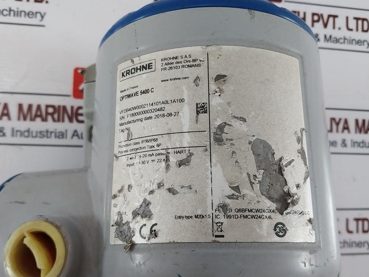 Krohne Optiwave 5400 C Level Transmitter Vfdb40W0002114101A0L1A100, 12-30V, 22Ma