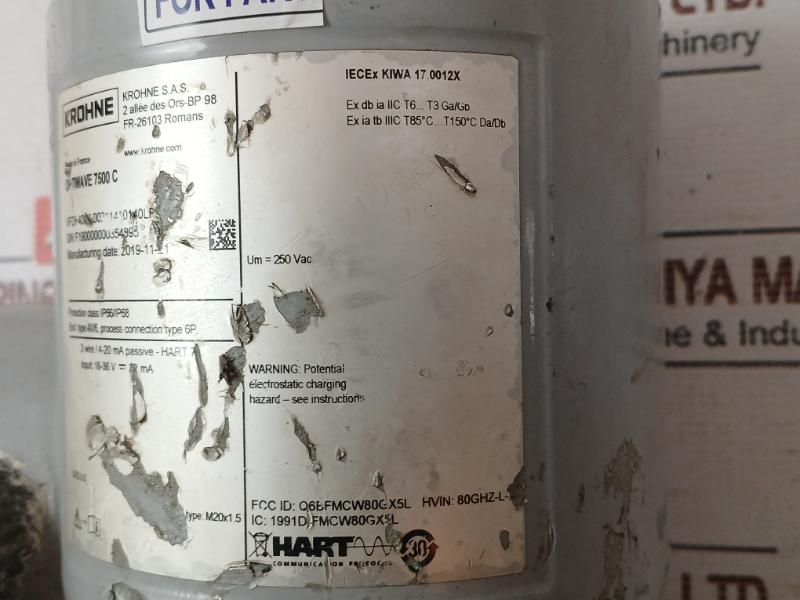 Krohne Optiwave 7500 C Radar Level Transmitter 250Vac 4-20Ma