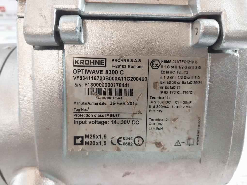 Krohne Optiwave 8300 C Radar Level Transmitter Input Voltage-14-30V(Not Working)