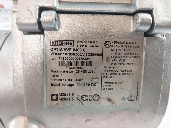 Krohne Optiwave 8300 C Radar Level Transmitter Input Voltage-14-30V