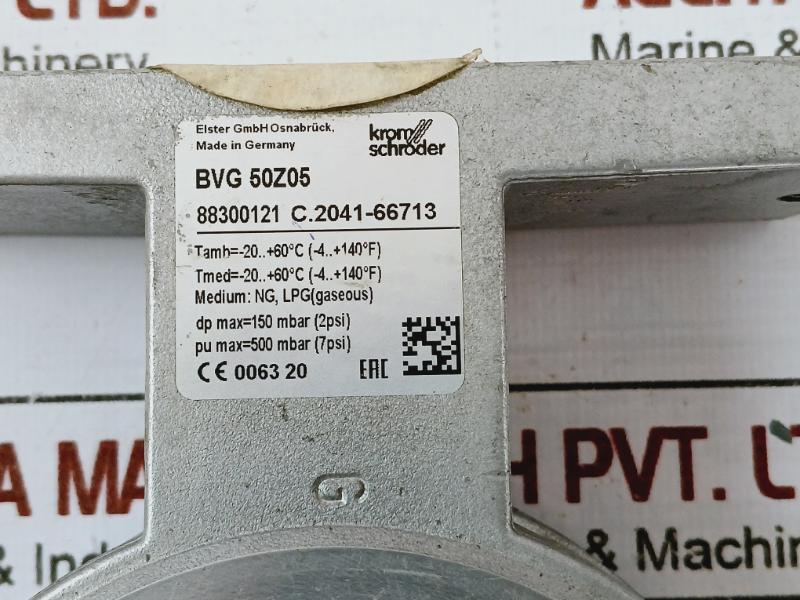 Krom Schroder Bvg 50z05 Butterfly Valve 150 Mbar 883000121 500 Mbar Dn50