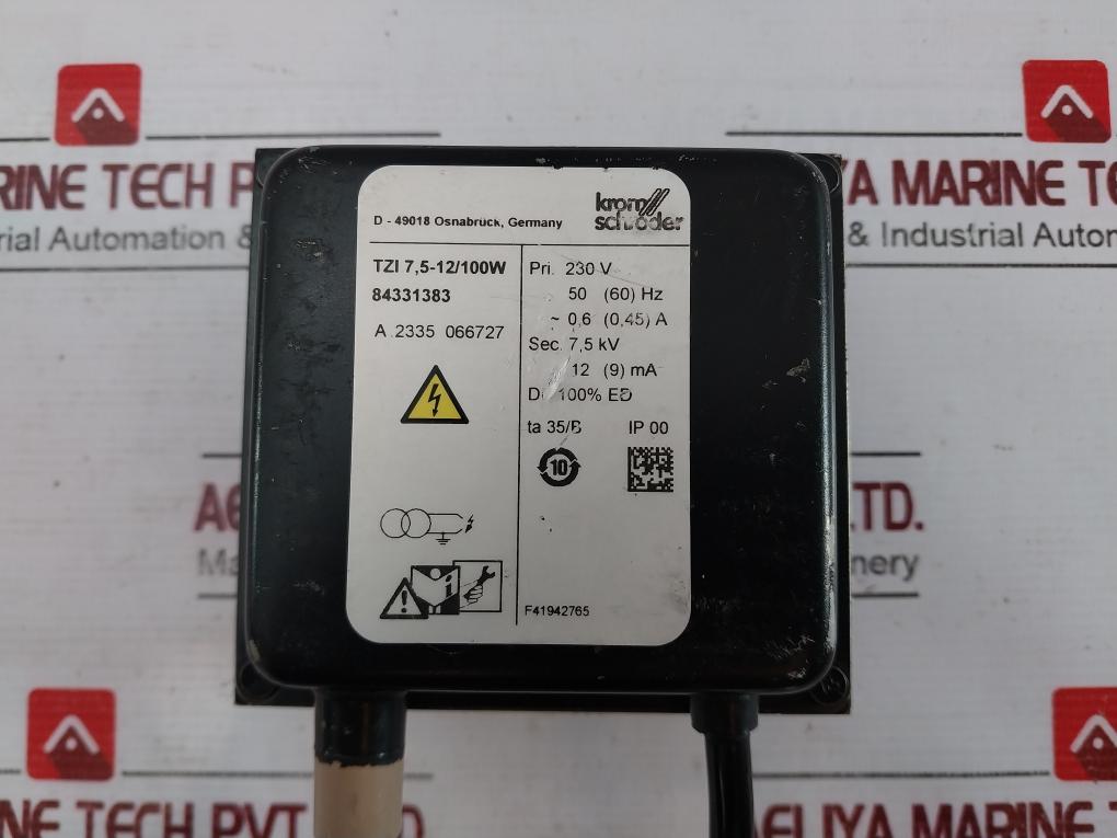 Krom Schroder Tzi 7,5-12/100W Ignition Transformer F41942765 50 (60) Hz