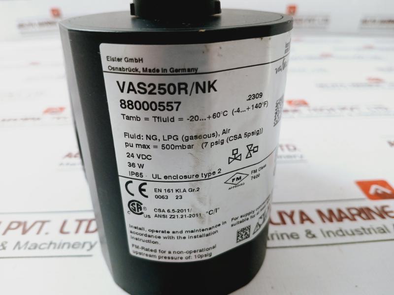 Krom Schroder Vas250r/nk Gas Solenoid Valve 88000557 500mbar 24vdc 36w