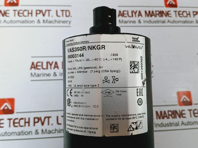 Krom Schroder Vas350R/Nkgr Gas Solenoid Valve 24Vdc 36W 10 Psig 88003144