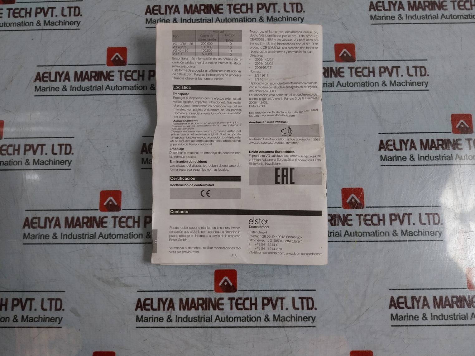 KROM SCHRODER VG 25R02NQ31D Gas Solenoid Valve 120V 50/60HZ 31W 85207220