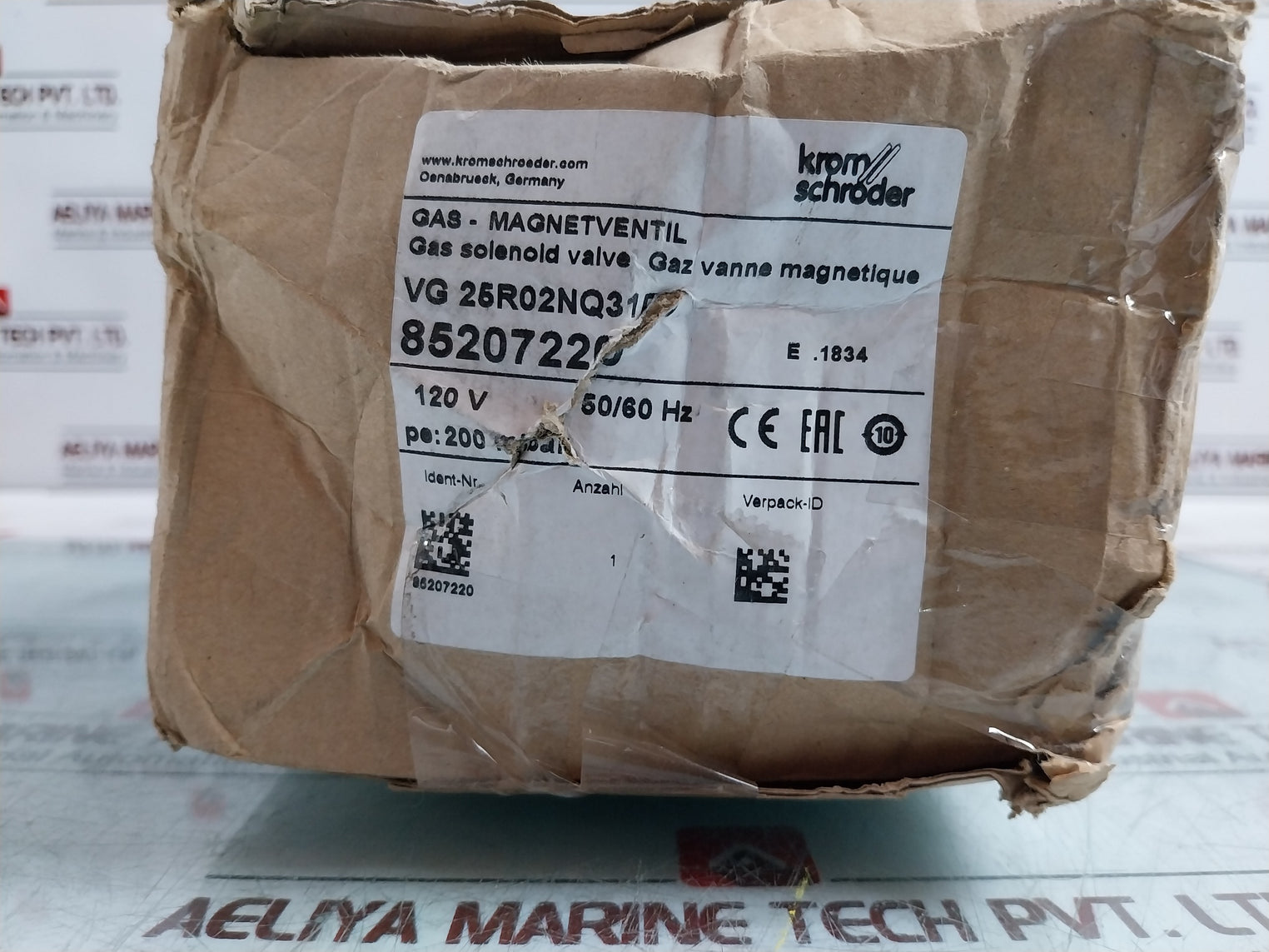 KROM SCHRODER VG 25R02NQ31D Gas Solenoid Valve 120V 50/60HZ 31W 85207220