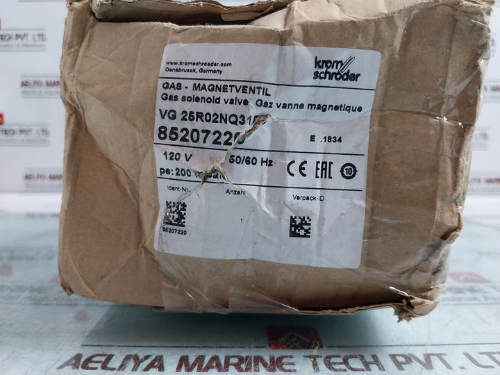 KROM SCHRODER VG 25R02NQ31D Gas Solenoid Valve 120V 50/60HZ 31W 85207220