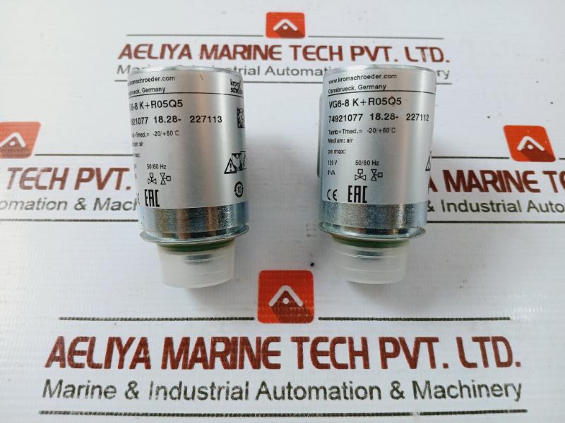 Krom Schroder Vg6-8 K+r05q5 Solenoid Valves For Gas 74921077 120v 8 Va 50/60hz