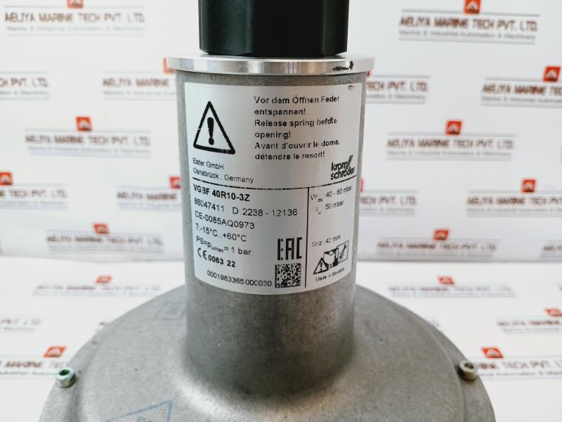 Krom Schroder Vgbf 40R10-3Z Gas Pressure Regulator 86047411 50 Mbar, 40-60 Mbar