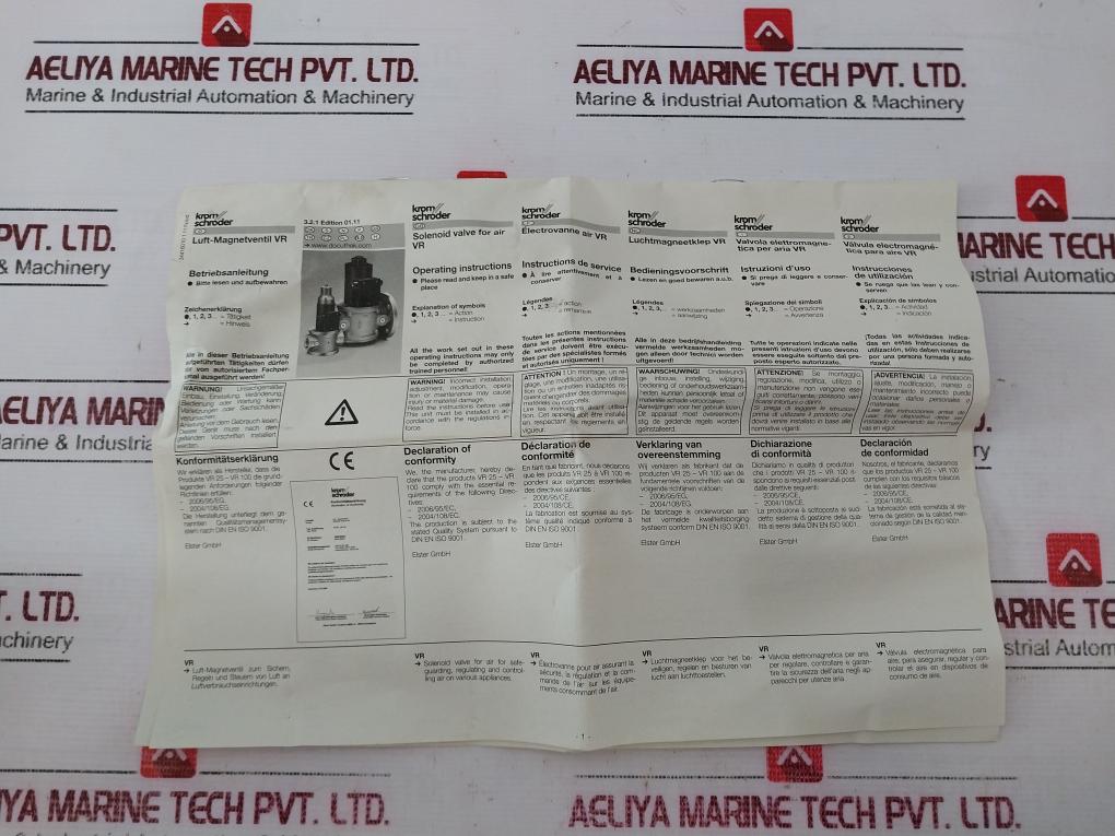 Krom Schroder Vr 25R01Rt31D Air Solenoid Valve 220/240V 31/37W 