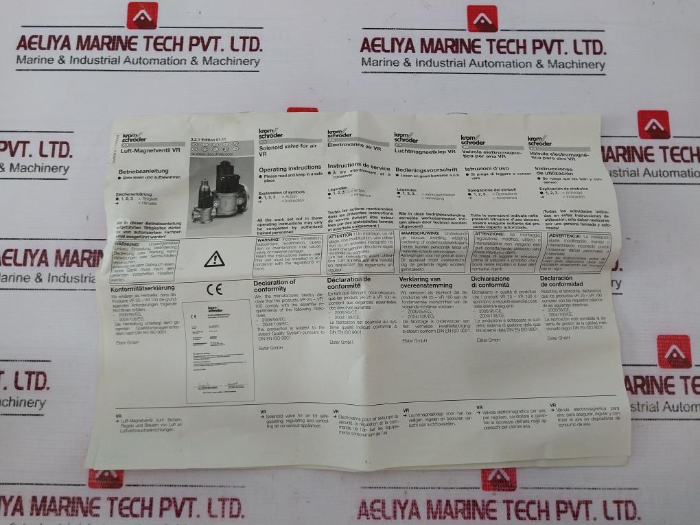 Krom Schroder Vr 25R01Rt31D Air Solenoid Valve 220/240V 31/37w