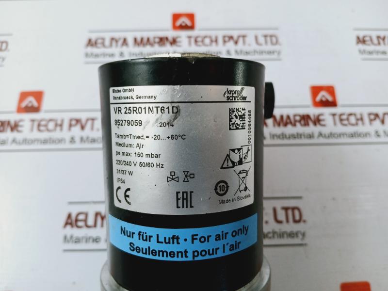 Krom Schroder VR 25R01NT61D Air Solenoid Valve 85279059 150 MBAR IP54 KS85279059