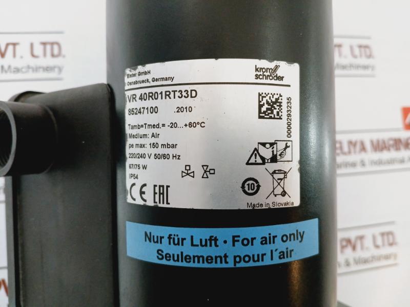 Krom Schroder Vr 40r01rt33d Air Solenoid Valve Ks85247100 220/240v 50/60hz