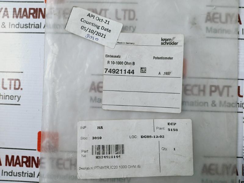 Kromschroder 74921144 Potentiometer Ks74921144 1000 Ohm