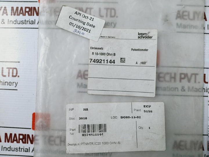 Kromschroder 74921144 Potentiometer Ks74921144 1000 Ohm