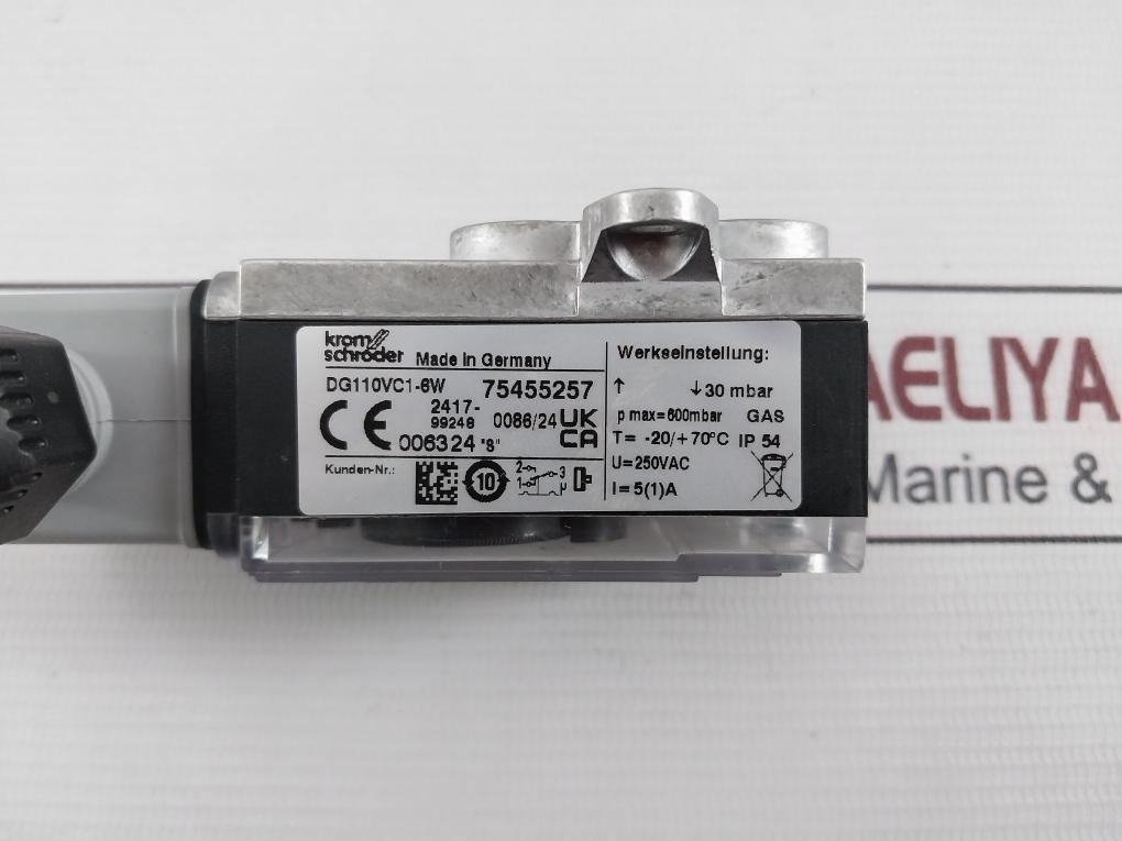 Kromschroder Dg110Vc1-6W Gas Pressure Switch Ip54 30-110 Mbar