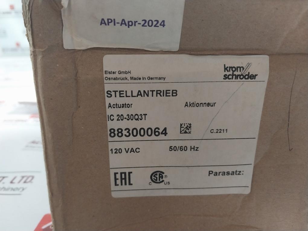 Kromschroder Ic 20-30Q3T Actuator 88300064 120Vac 50/60Hz