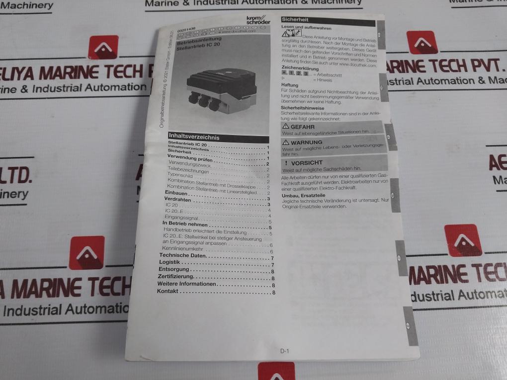 Kromschroder Ic 20-30Q3T Actuator 88300064 120Vac 50/60Hz