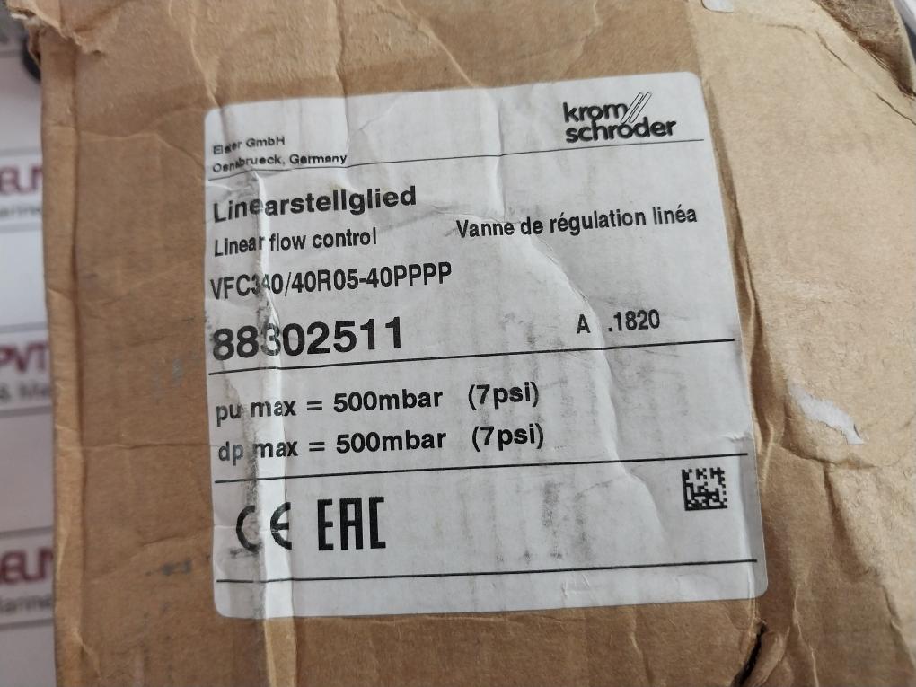 Kromschroder Vfc340/40R05-40Pppp Linear Flow Control 88302511
