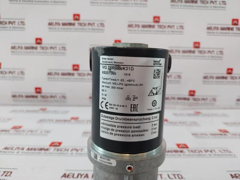 Kromschroder VG 25R02NK31D Gas Solenoid Valve 85207060 IP54 200 MBar 24V 31W