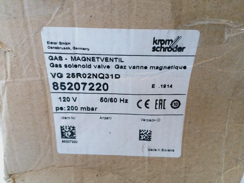 Kromschroder VG 25R02NQ31D Gas Solenoid Valve 200mBar 120V 50/60Hz 31W IP54