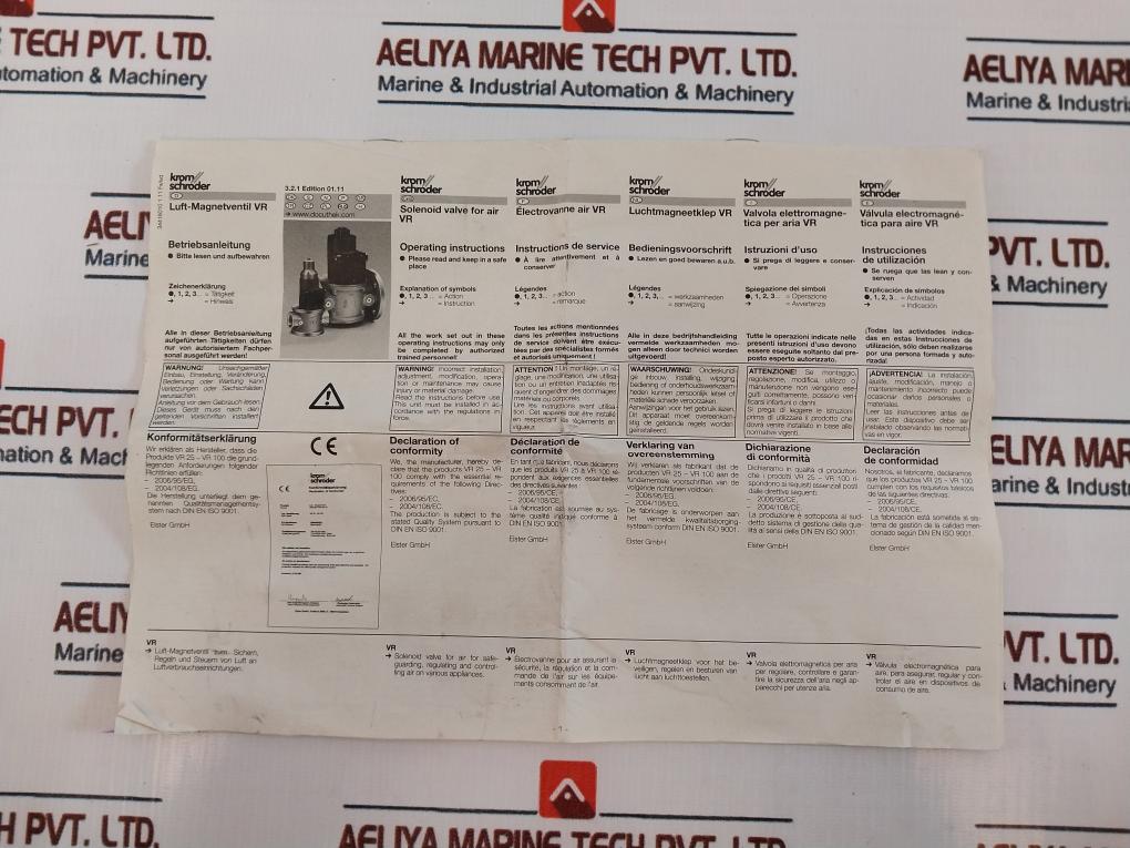 Kromschroder Vr 25R01Rt31D Air Solenoid Valve Ks85279010
