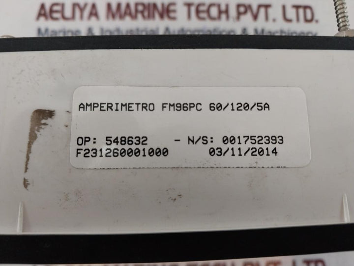 Kron 60/5A Ammeter Fm96Pc 0-60/120A